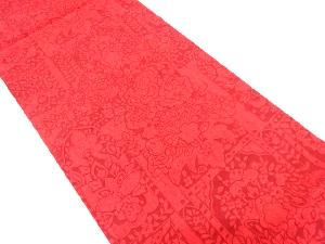 纐纈　花更紗模様織り出し　全通袋帯